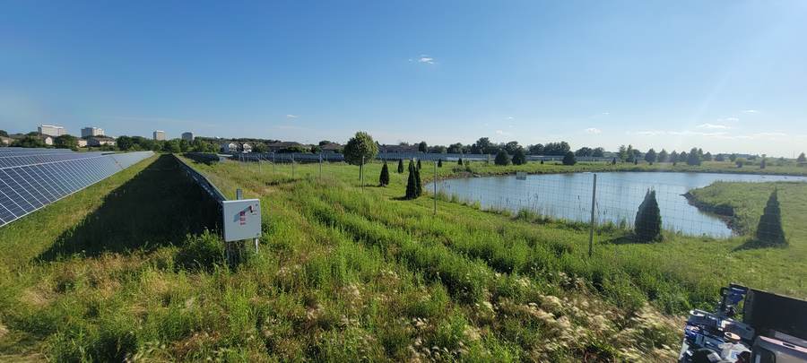 Retention pond and creek management at a solar site