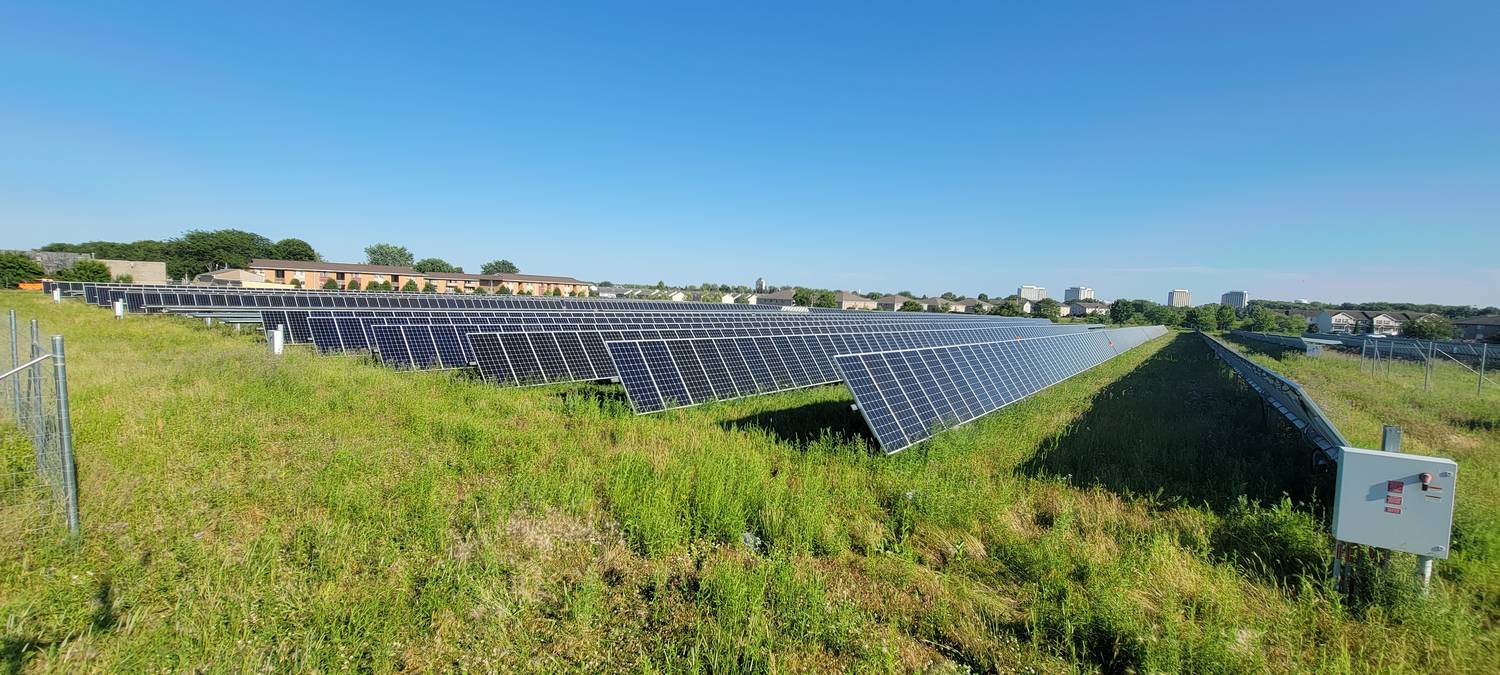 Solar field under construction